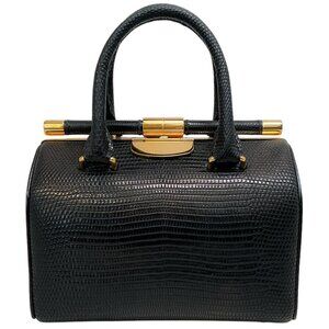 Tyler Ellis Black Lizard Small Jamie Doctor Bag